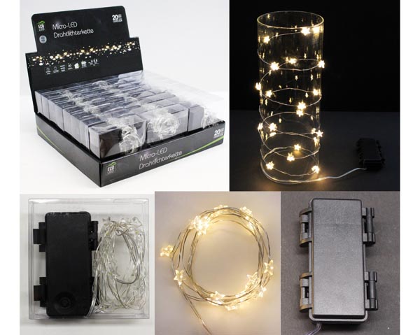 LED Drahtlichterkette MICRO-LED Sternkette