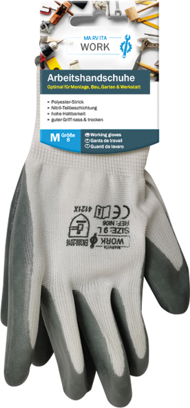 Arbeitshandschuhe Polyester/Nitril Gr. M-XL