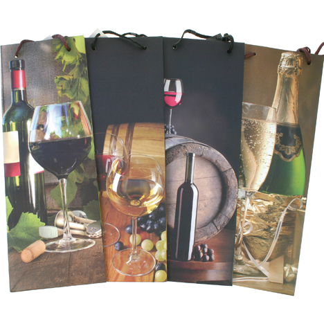 Geschenktasche Flasche Weinmotiv 36x13x9cm